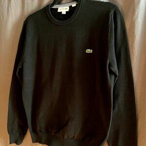 Lacoste crewneck long sleeve sweater jumper black size 3/S